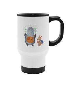 Mr. & Mrs. Panda Термокружка «Пингвин и мышь-странник», без надписи, белая