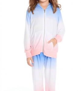 Толстовка на молнии с принтом сахарной ваты, цвет: синий, белый, розовый, градиент Chaser, Blue White Pink Gradient