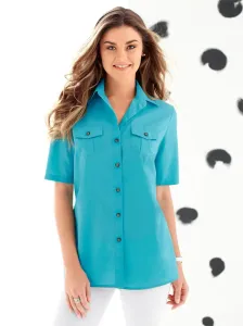 Блуза с короткими рукавами Classic Basics, бирюзовый