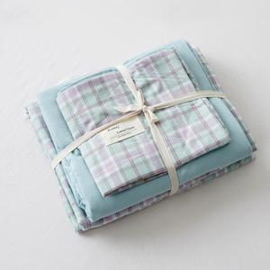 Muji Комплект постельного белья из 4 предметов (простыня на резинке 150 см, пододеяльник 180х220 см), японский стиль, цвет Style---Lime Glass