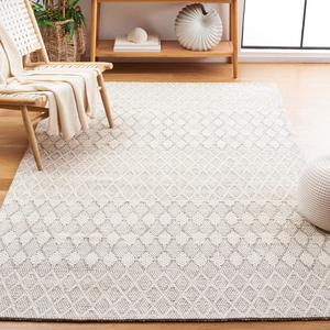 Ковер SAFAVIEH, 92 x 153 см, Marbella Collection, Ivory, ручной работы из шерсти, идеален для помещений с высокой проходимостью: прихожая, гостиная, спальня (MRB175A)