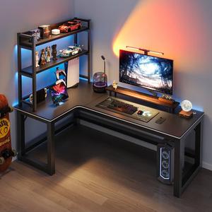 Игровой стол Naijia угловой 160x100 см, левосторонний, с полкой 90 см, карбон