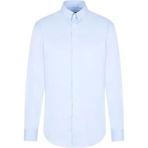 Рубашка Emporio Armani из хлопкового твила GIORGIO ARMANI, светло-голубой