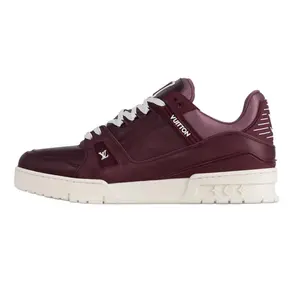 LOUIS VUITTON Кроссовки для скейтбординга Trainer Low Top, мужские, бордовые
