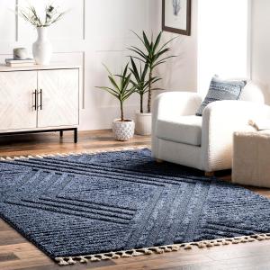 nuLOOM Risette Solid плюшевый ковер 366 x 458 см для гостиной спальни столовой детской кухни, Risette Blue
