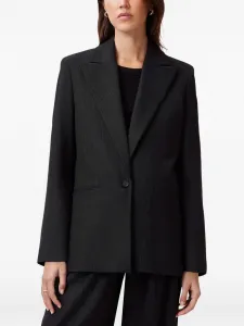 Однобортный пиджак Pinnie в тонкую полоску AllSaints, черный