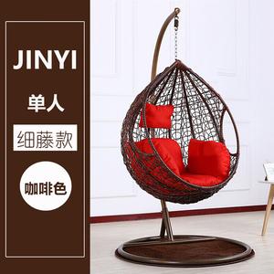 Quanpinwu Подвесное кресло-качели из ротанга для дома, односпальное, кофейного цвета, модель luxury, с подлокотниками