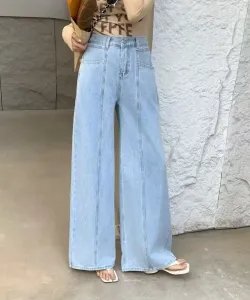 Широкие джинсовые брюки aimoha -select-/Center Line Aimoha - Select -, цвет Light Blue