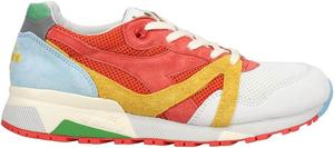 Мужские кроссовки Diadora N9000 Sicilia Italia на шнуровке - красные с белым, повседневные