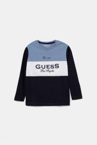 Детская хлопковая кофта с длинным рукавом Guess, синий