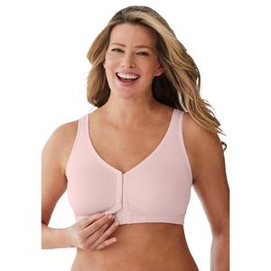 Женский бюстгальтер Comfort Choice больших размеров с крючками спереди и функцией дыхания с беспроводной связью, цвет Shell Pink