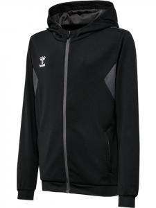 Детская тренировочная куртка "Hmlauthentic Pl Zip Hoodie Kids" черного цвета Hummel