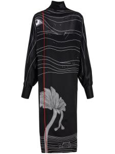 Платье из атласа с принтом Ferragamo Spirit