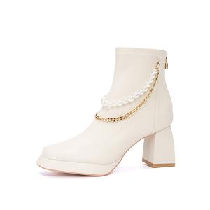 Zubumei Женские ботильоны на каблуке 7 см Ecru, цвет Ecru