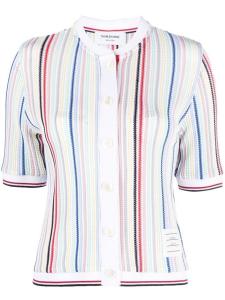 Thom Browne striped short-sleeve cardigan, белый