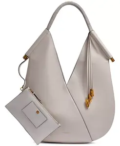 Болдвин Большая Сумка через Плечо с Круглой Ручкой, Обитой Кожей Donna Karan New York, белый