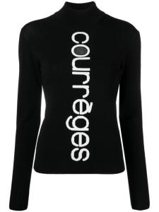 Courrèges logo-intarsia cut-out jumper, черный