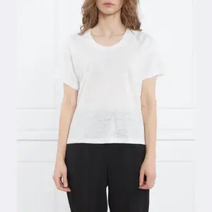 Льняная футболка обычного кроя Samsøe Samsøe, белый