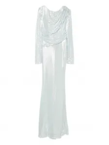 Платье макси с драпировкой и пайетками Atu Body Couture, синий