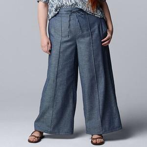 Широкие брюки plus size Simply Vera Vera Wang, Denim Linen