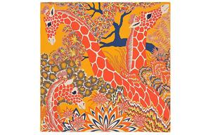 Шёлковый платок Женский Оранжевый HERMES