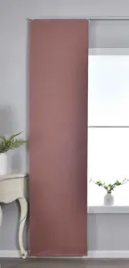 Панельная штора с карнизом, 245 x 60 см (В x Ш), античная роза, 100% затемнение, "Munich Dark", карниз, льняное переплетение, 202410P Astek