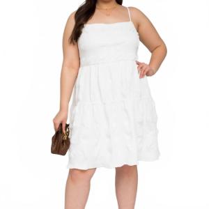 Платье Plus с вышивкой на спинке в белом цвете GILLI