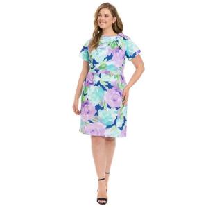 Платье-футляр больших размеров с завязками по бокам London Times, цвет navy peri