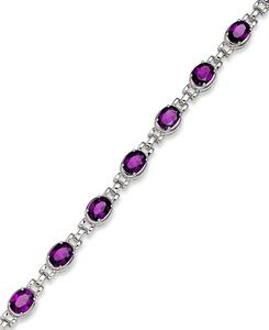 Браслет из стерлингового серебра с овальными звеньями из аметиста (общий вес 11 карат) Macy's, No Color