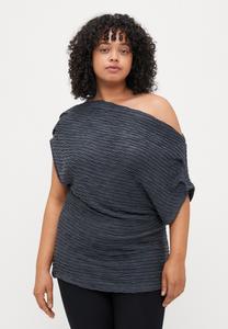Футболка с принтом VMCFIE ONE SHOULDER Vero Moda Curve, серый