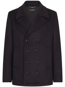 Двубортный кашемировый бушлат Dolce & Gabbana, синий