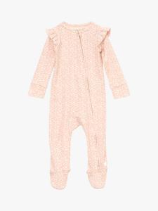 Детский хлопковый боди с рюшами и цветочным принтом Angel & Rocket, Pink