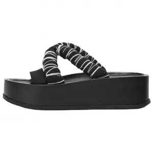 ZARA Женские тапочки-слайды Fanglu Lin Collaboration, устойчивые к истиранию, черные