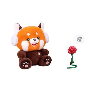 Коллекционная плюшевая кукла в наушниках высота 25см/35см XUANBEIBEI, Raccoon+Free Random Color Rose