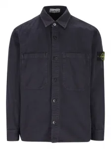 Рубашка с нашивкой на нагрудном кармане Stone Island, синий