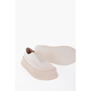 Кожаные кроссовки Slip-On с подошвой на платформе Jil Sander, серый