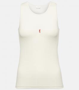 Трикотажная майка из шерсти SAINT LAURENT, бежевый