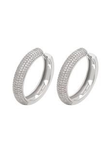 Faina Женские серьги-кольца серебристо-белого цвета