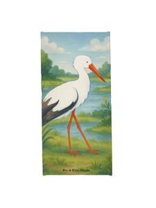 Mr. & Mrs. Panda Полотенце с изображением аиста, без надписи, пастельно-желтого цвета