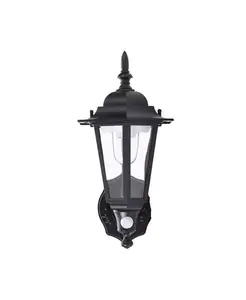 Настенный светильник с датчиком движения, работающий от батареек, медный, шестиугольный, высотой 12 дюймов Maxsa Innovations, black