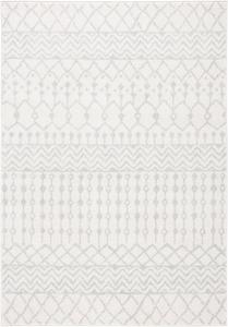 Ковер SAFAVIEH, 61 x 122 см, Tulum Collection, Ivory & Light Grey, марокканский богемный дизайн, не линяет и прост в уходе, идеален для помещений с высокой проходимостью: прихожая, гостиная, спальня (TUL270D)