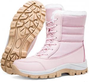 Zenrave Женские резиновые сапоги Y2K розовые, зимние теплые водонепроницаемые с меховой подкладкой, на щиколотку, утепленные, удобные для улицы, модные, готические, эмо, гранж, панк, милые, для EDM-фестивалей, клубов, Рождества и Нового года