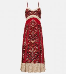 Платье миди Ainika Pineapple Ikat с кружевной отделкой Farm Rio, Ainika Pineapple Ikat Sand