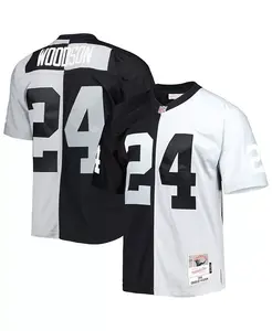 Мужская реплика джерси Charles Woodson в черно-серебристом цвете Las Vegas Raiders 1998 Split Legacy Mitchell & Ness