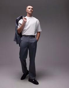 Брюки прямого кроя Topman синего цвета