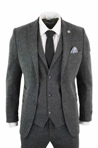 Твидовый костюм-тройка с рисунком «елочка» TruClothing, серый