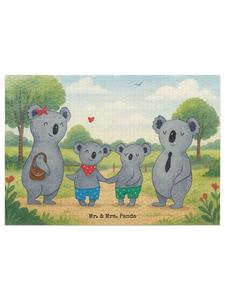 Mr. & Mrs. Panda Головоломка «Семейство коал, два варианта дизайна без слов», белого цвета