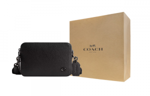 COACH Кожаный наплечный рюкзак, маленькая мужская сумка через плечо черная