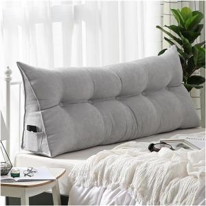 Подушка для чтения, бархатная, поясничная, длинная, однотонная, клиновидная, треугольная, с наполнителем из полипропиленового хлопка, съемная, моющаяся (цвет: I, размер: 200 см/78 дюймов) COZMAX