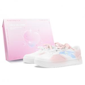 ANTA Мужские бело-розовые скейтерские кеды с противоскользящей подошвой и устойчивостью к истиранию, цвет White Pink